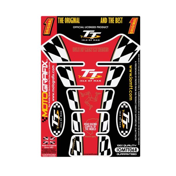 モトグラフィックス タンクパッド レッド Official TT Races MT-IOMTT06R