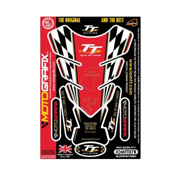 モトグラフィックス タンクパッド レッド Official TT Races MT-IOMTT07R