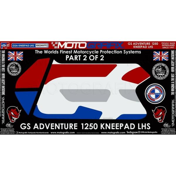 モトグラフィックス ボディパッド KNEE 左側 BMW R1250GS Adventure 19-...