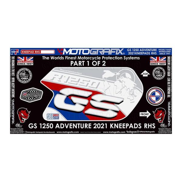 モトグラフィックス ボディパッド KNEE 右側 BMW R1250GS Adventure Ral...