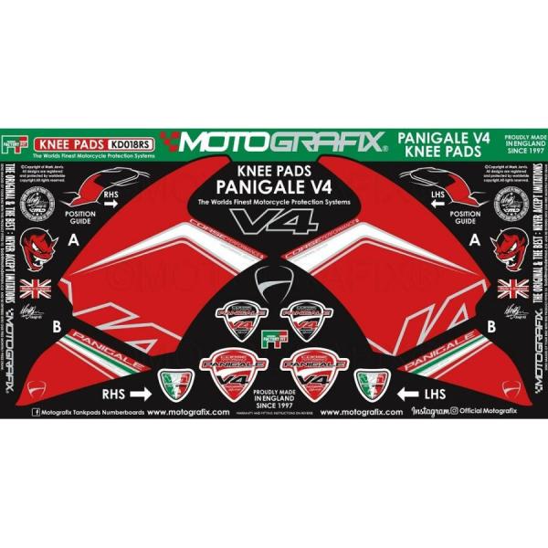 モトグラフィックス ボディパッド KNEE DUCATI Panigale V4/S MT-KD01...