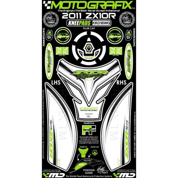モトグラフィックス ボディパッド KNEE ZX-10R NINJA MT-KK016WG