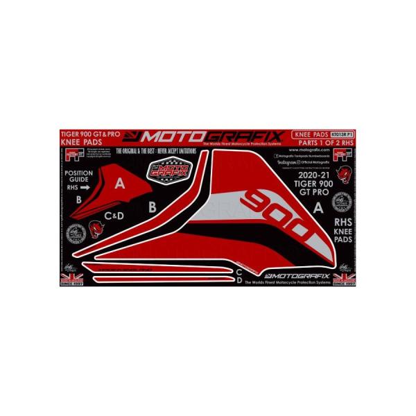モトグラフィックス ボディパッド KNEE 右側 TRIUMPH Tiger900 GT Pro M...