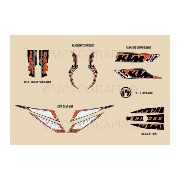 モトグラフィックス Full Paint Protection KTM Super Duke990 ...