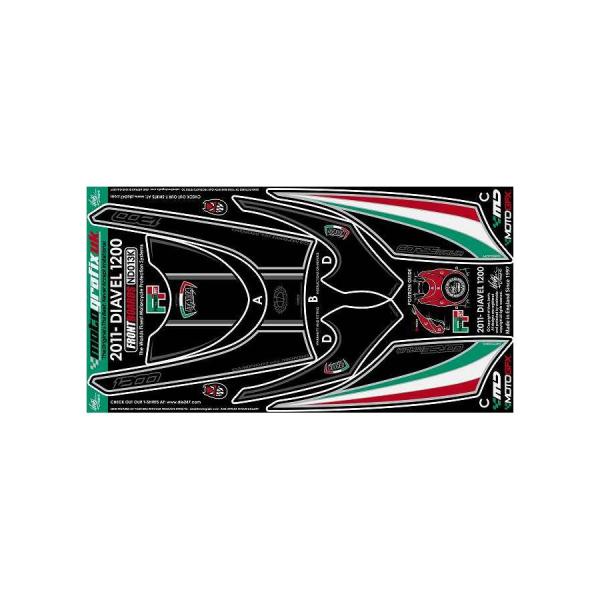 モトグラフィックス ボディパッド FRONT DIAVEL1200 MT-ND013K