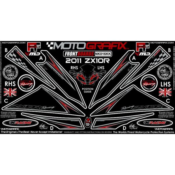 モトグラフィックス ボディパッド FRONT ZX-10R NINJA MT-NK016KK
