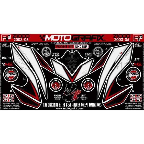 モトグラフィックス ボディパッド FRONT Z1000 03-06 MT-NK018R