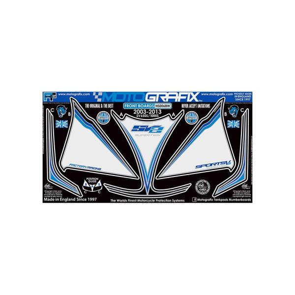 モトグラフィックス ボディパッド FRONT (BW) SV650S/1000S 03-13 MT-...