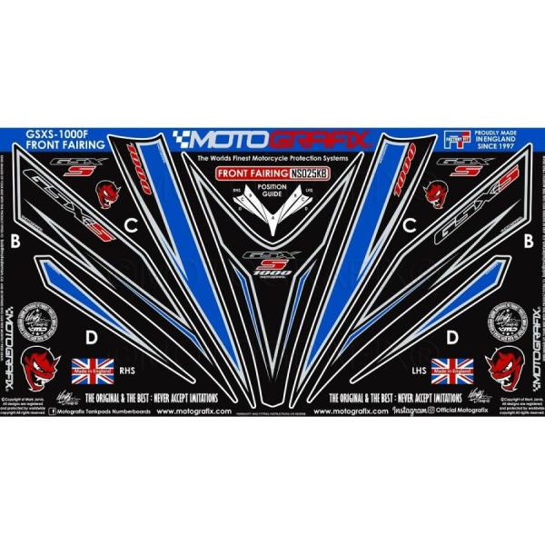 モトグラフィックス ボディパッド FRONT GSX-S1000/GSX-S1000F 15-19 ...