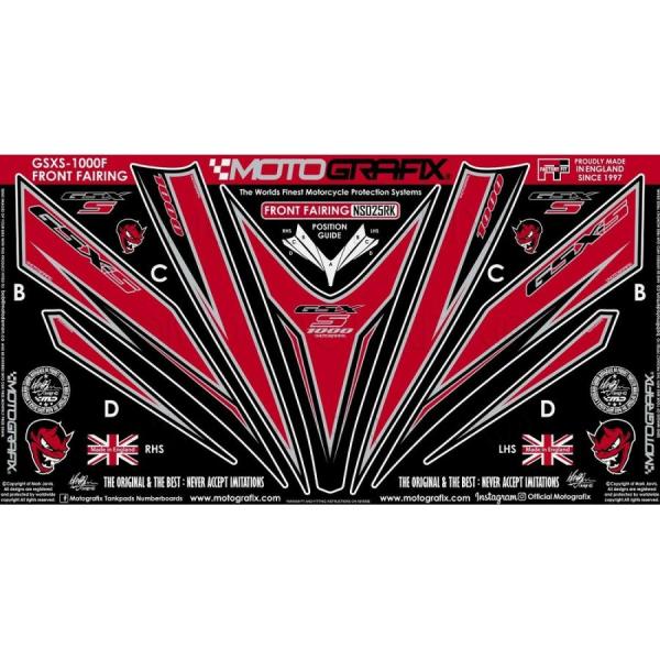 モトグラフィックス ボディパッド FRONT GSX-S1000/GSX-S1000F 15-19 ...