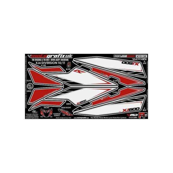 モトグラフィックス ボディパッド FRONT/REAR XJ6 DIVERSION 10/11 MT...
