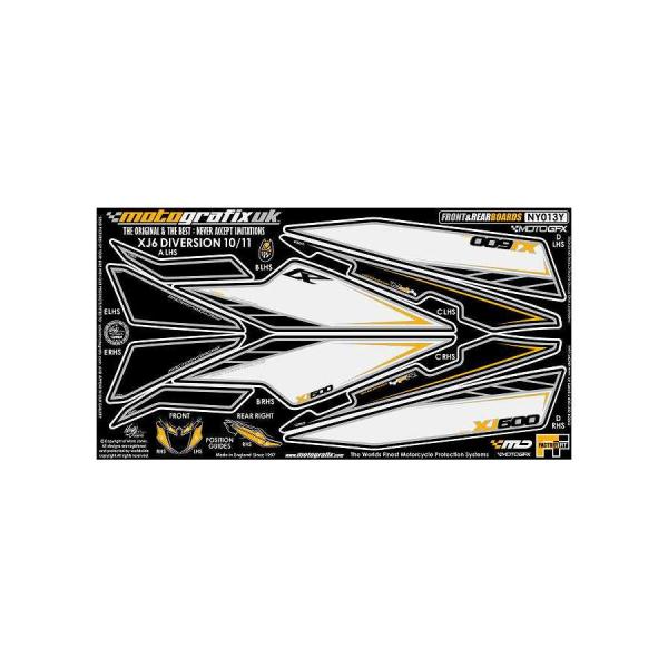 モトグラフィックス ボディパッド FRONT/REAR XJ6 DIVERSION 10/11 MT...