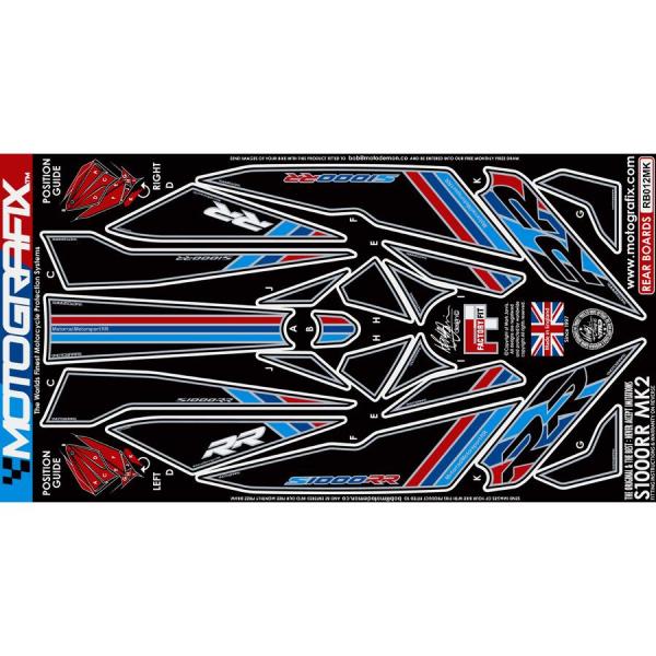 モトグラフィックス ボディパッド REAR S1000RR MT-RB012MK