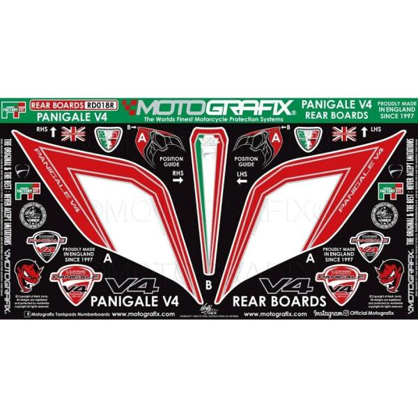 モトグラフィックス ボディパッド REAR DUCATI Panigale V4/S MT-RD01...