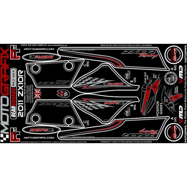 モトグラフィックス ボディパッド REAR ZX-10R NINJA MT-RK016KK