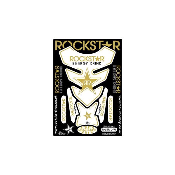 モトグラフィックス タンクパッド ホワイト ROCKSTAR01 MT-RKSTR01W