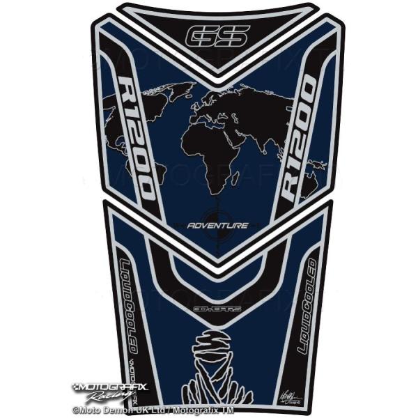 モトグラフィックス タンクパッド ダークブルー R1200GS Adventure 14-16 MT...