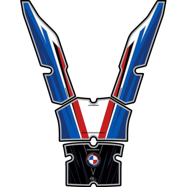 モトグラフィックス タンクパッド ブルー/ブラック/ホワイト/レッド BMW S1000XR MT-...