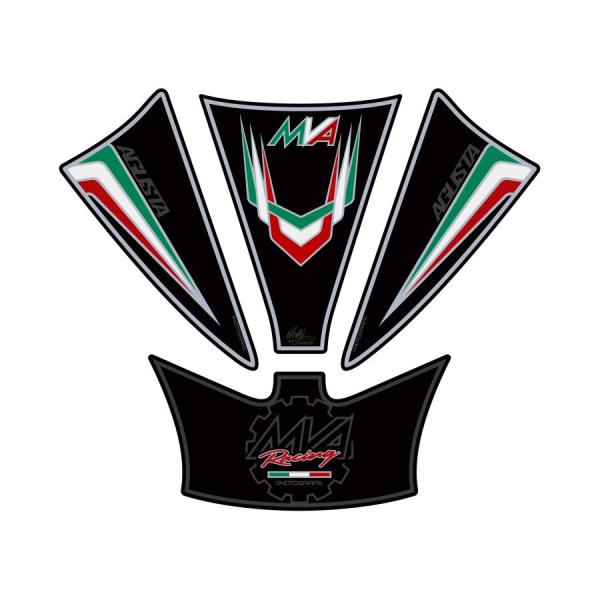 モトグラフィックス タンクパッド ブラック/シルバー MV AGUSTA MVA MT-TM003K...