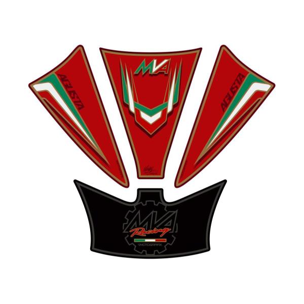 モトグラフィックス タンクパッド レッド/ゴールド MV AGUSTA MVA MT-TM003RA