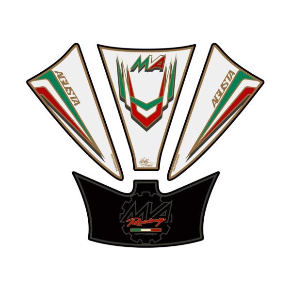 モトグラフィックス タンクパッド ホワイト/ゴールド MV AGUSTA MVA MT-TM003W...