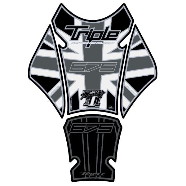 モトグラフィックス タンクパッド UNION JACK/グレー STREET TRIPLE MT-T...