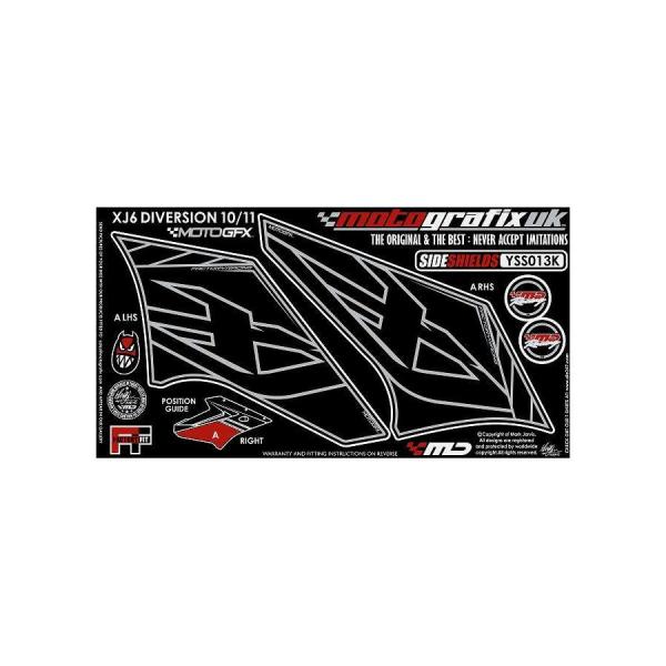 モトグラフィックス ボディパッド SIDE SHIELDS XJ6 DIVERSION 10/11 ...