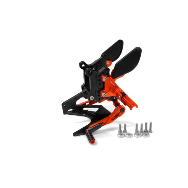 バイカーズ バックステップ アルミ削り出し 可倒式ステップ 9ポジション対応 オレンジ ニンジャ N...