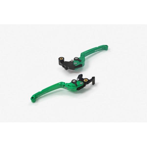 BIKERS (バイカーズ) レバーセット 可倒式 フラットタイプ グリーン YZF-R25/MT-...