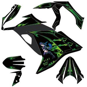 ステッカー デカール ハチプロデザイン プロトたん 与え Ninja250用 バイク プロト 左右セット Pdk748p 猫耳 シール 悪魔