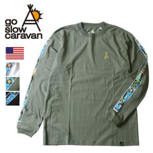 GO SLOW CARAVAN ゴースローキャラバン USAコットン ワールドツアー 発砲プリント 長袖Tシャツ ロンT｜rubbersoul