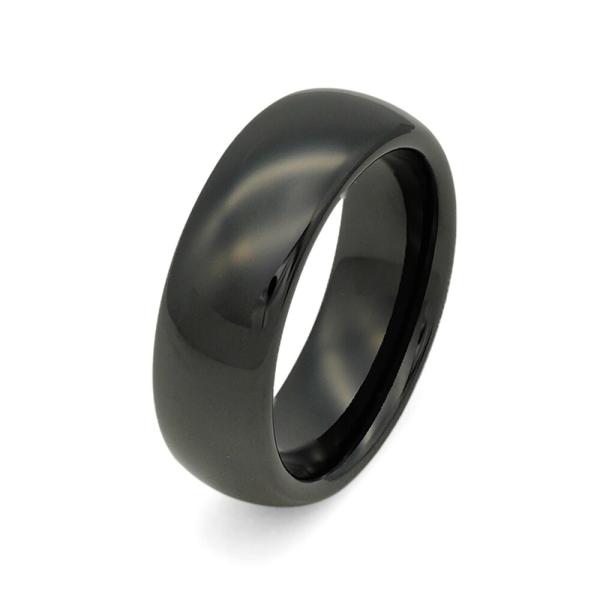 指輪 セラミック シンプルな甲丸リング 幅6.0mm 黒 ブラック｜Ceramic アクセサリー レ...