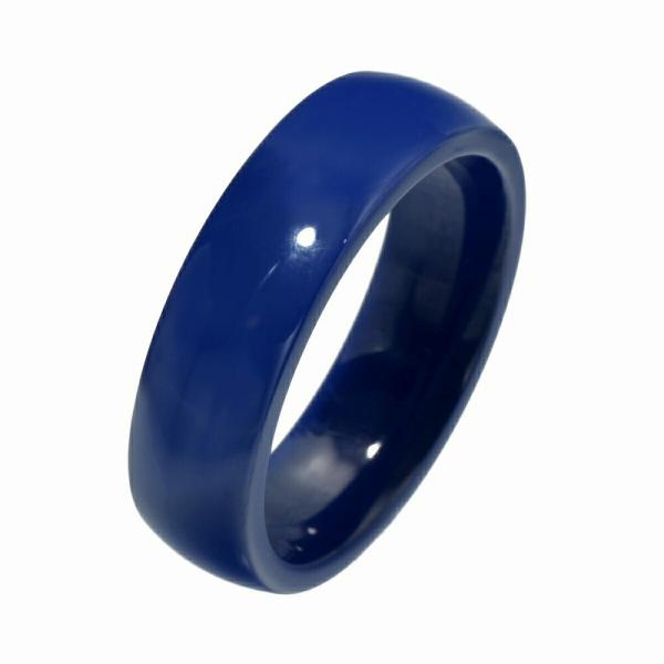 指輪 セラミック シンプルな甲丸リング 幅6.0mm 青 ブルー｜Ceramic アクセサリー レデ...