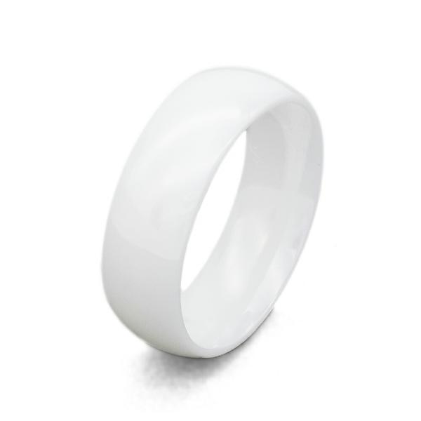 指輪 セラミック シンプルな甲丸リング 幅6.0mm 白 ホワイト｜Ceramic アクセサリー レ...