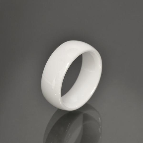 指輪 セラミック シンプルな甲丸リング 幅8.0mm 白 ホワイト｜Ceramic アクセサリー レ...