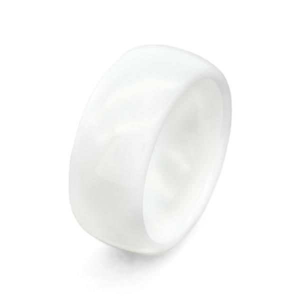 指輪 セラミック シンプルな甲丸リング 幅8.0mm 白 ホワイト｜Ceramic アクセサリー レ...