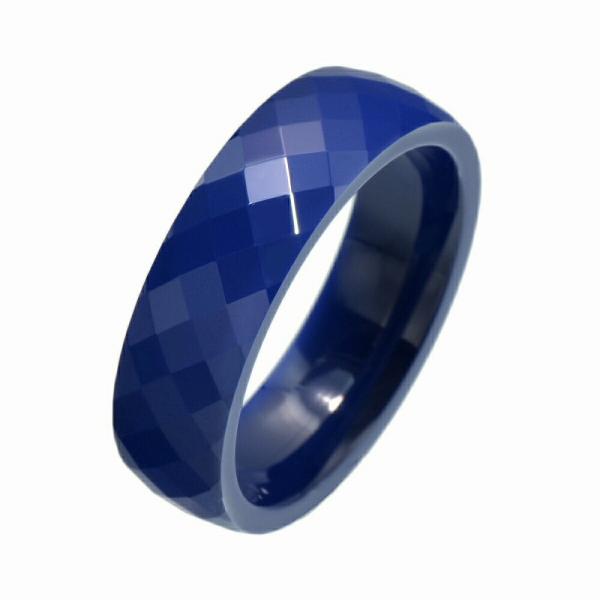 指輪 セラミック ミラーボールカットリング 幅6.0mm 青 ブルー｜Ceramic アクセサリー ...