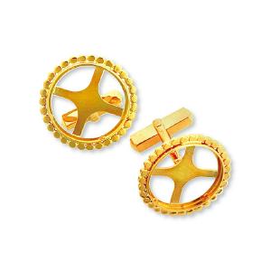 【1個売り】 コイン空枠パーツ 18金 イエローゴールド メイプルリーフ金貨1/10オンス専用 カフスボタン枠 ワッシャー止め式 フレームパーツ