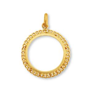 1個売り】 コイン空枠パーツ 18金 イエローゴールド メイプルリーフ