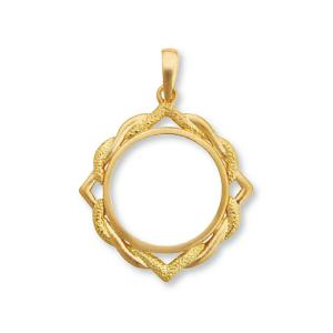 1個売り】 コイン空枠パーツ 18金 イエローゴールド メイプルリーフ