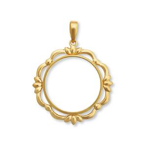 1個売り】 コイン空枠パーツ 18金 イエローゴールド メイプルリーフ