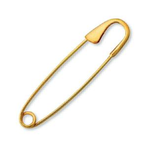 1個売り】 安全ピン 18金 イエローゴールド ネジ切り安全ピン 縦55.0mm