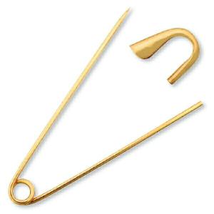 1個売り】 安全ピン 18金 イエローゴールド ネジ切り安全ピン 縦55.0mm
