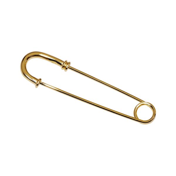 【1個売り】 安全ピン 18金 イエローゴールド 18金無垢のネジ切り安全ピン 長さ43.0mm｜手...