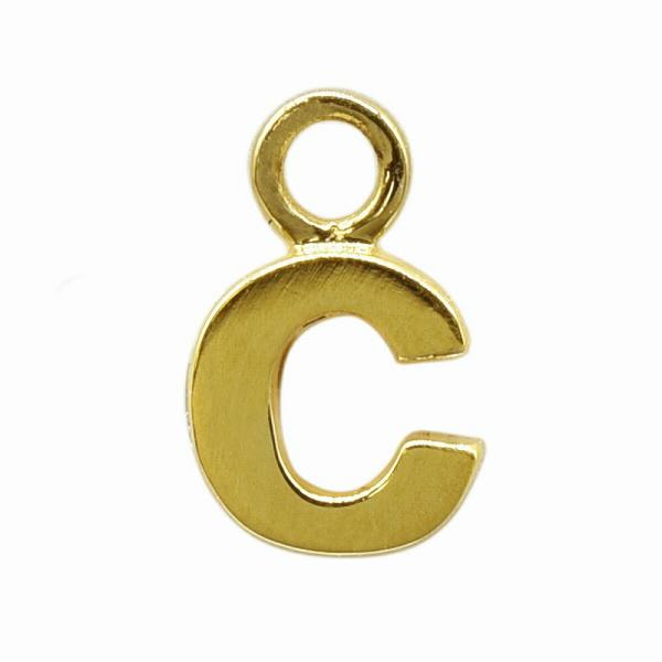 【1個売り】 チャームパーツ 18金 イエローゴールド C イニシャルチャーム SSサイズ 縦5.0...