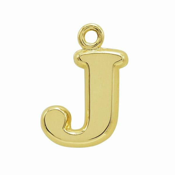 【1個売り】 チャームパーツ 18金 イエローゴールド J イニシャルチャーム Sサイズ 中空タイプ...