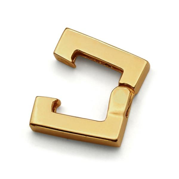 【バラ売り/1個】 イヤリング 18金 イエローゴールド ピアリング 微調整タイプ スクエア型 幅2...