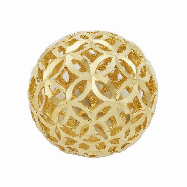【1個売り】 ビーズパーツ 18金 イエローゴールド ボール玉 カット入り透かしデザイン 外径8.0...