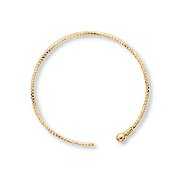 【1個売り】 ピアスパーツ 18金 イエローゴールド フープピアスパーツ ラウンド型 カット入り 芯...