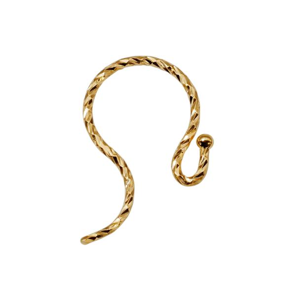 【1個売り】 ピアスパーツ 18金 イエローゴールド フックピアスパーツ カット入り モチーフ付け替...